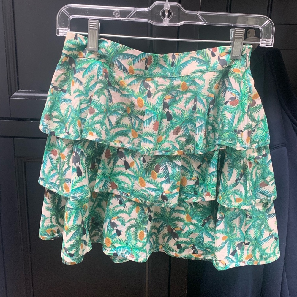 Farm Rio Mini Toucans Layered Mini Skirt size XS